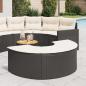 Preview: ARDEBO.de - Gartenhocker mit Kissen Schwarz Poly Rattan