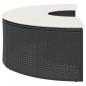 Preview: Gartenhocker mit Kissen Schwarz Poly Rattan