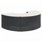 Preview: Gartenhocker mit Kissen Schwarz Poly Rattan