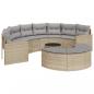 Preview: 3-tlg. Garten-Sofagarnitur Halbrund Beige Poly-Rattan