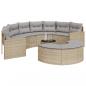 Preview: 3-tlg. Garten-Sofagarnitur Halbrund Beige Poly-Rattan