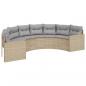 Preview: 3-tlg. Garten-Sofagarnitur Halbrund Beige Poly-Rattan
