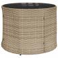 Preview: 3-tlg. Garten-Sofagarnitur Halbrund Beige Poly-Rattan