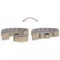 Preview: 3-tlg. Garten-Sofagarnitur Halbrund Beige Poly-Rattan