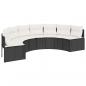Preview: 3-tlg. Garten-Sofagarnitur Halbrund Schwarz Poly-Rattan
