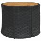 Preview: 3-tlg. Garten-Sofagarnitur Halbrund Schwarz Poly-Rattan