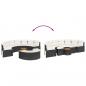 Preview: 3-tlg. Garten-Sofagarnitur Halbrund Schwarz Poly-Rattan
