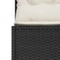 Preview: Gartensofa mit Tisch und Kissen Halbrund Schwarz Poly-Rattan