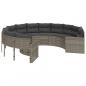 Preview: Gartensofa mit Kissen Rund Grau Poly Rattan