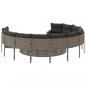 Preview: Gartensofa mit Kissen Rund Grau Poly Rattan