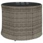 Preview: Gartensofa mit Tisch und Kissen Rund Grau Poly Rattan