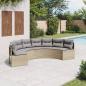 Preview: ARDEBO.de - Gartensofa mit Kissen Halbrund Beige Poly-Rattan