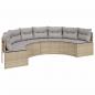 Preview: Gartensofa mit Kissen Halbrund Beige Poly-Rattan