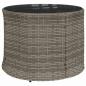 Preview: Gartensofa mit Tisch und Kissen Halbrund Grau Poly Rattan