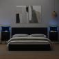 Preview: Wand-Nachttische mit LED-Leuchten 2 Stk. Schwarz