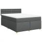 Preview: Boxspringbett mit Matratze Dunkelgrau 140x190 cm Stoff