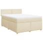 Preview: Boxspringbett mit Matratze Creme 140x200 cm Stoff