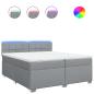 Preview: Boxspringbett mit Matratze Hellgrau 200x200 cm Stoff