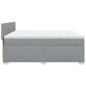 Preview: Boxspringbett mit Matratze Hellgrau 200x200 cm Stoff