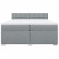 Preview: Boxspringbett mit Matratze Hellgrau 200x200 cm Stoff