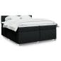 Preview: ARDEBO.de - Boxspringbett mit Matratze Schwarz 200x200 cm Stoff