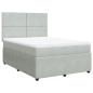 Preview: Boxspringbett mit Matratze Hellgrau 140x200 cm Samt