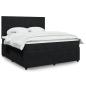 Preview: ARDEBO.de - Boxspringbett mit Matratze Schwarz 180x200 cm Samt