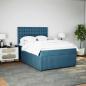 Preview: Boxspringbett mit Matratze Dunkelblau 140x190 cm Samt