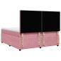 Preview: Boxspringbett mit Matratze Rosa 180x200 cm Samt