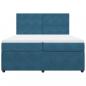 Preview: Boxspringbett mit Matratze Dunkelblau 200x200 cm Samt