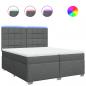 Preview: Boxspringbett mit Matratze Dunkelgrau 200x200 cm Stoff