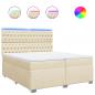 Preview: Boxspringbett mit Matratze Creme 200x200 cm Stoff