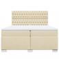 Preview: Boxspringbett mit Matratze Creme 200x200 cm Stoff