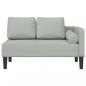 Preview: Chaiselongue mit Kissen Hellgrau Samt