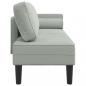Preview: Chaiselongue mit Kissen Hellgrau Samt