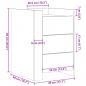 Preview: Nachttisch Grau Sonoma 45x50x65 cm Holzwerkstoff