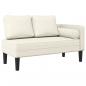 Preview: Chaiselongue mit Kissen Creme Samt