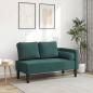 Preview: ARDEBO.de - Chaiselongue mit Kissen Dunkelgrün Samt