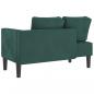 Preview: Chaiselongue mit Kissen Dunkelgrün Samt