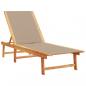 Preview: Sonnenliegen 2 Stk. mit Tisch Taupe Massivholz Akazie Textilene