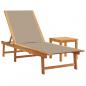 Preview: Sonnenliegen 2 Stk. mit Tisch Taupe Massivholz Akazie Textilene