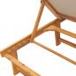 Preview: Sonnenliegen 2 Stk. mit Tisch Taupe Massivholz Akazie Textilene