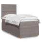 Preview: ARDEBO.de - Boxspringbett mit Matratze Taupe 90x190 cm Stoff