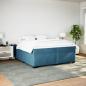 Preview: Boxspringbett mit Matratze Dunkelblau 200x200 cm Samt