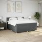 Preview: Boxspringbett mit Matratze Dunkelgrau 200x200 cm Stoff