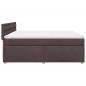 Preview: ARDEBO.de - Boxspringbett mit Matratze Dunkelbraun 180x200 cm Stoff