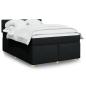 Preview: ARDEBO.de - Boxspringbett mit Matratze Schwarz 140x190 cm Stoff