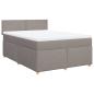 Preview: Boxspringbett mit Matratze Taupe 140x190 cm Stoff