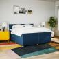 Preview: Boxspringbett mit Matratze Blau 200x200 cm Stoff