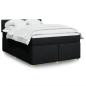 Preview: ARDEBO.de - Boxspringbett mit Matratze Schwarz 140x200 cm Stoff